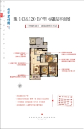 新蔡碧桂园3室2厅1厨1卫建面120.00㎡