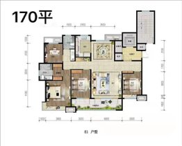 华发四季4室2厅1厨2卫建面170.00㎡