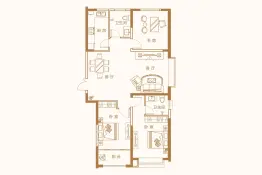 北大锦城3室2厅1厨2卫建面128.98㎡