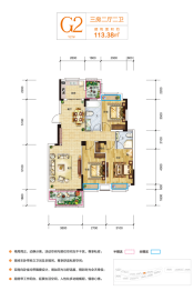 雅士林欣城江岳府3室2厅2卫建面113.38㎡