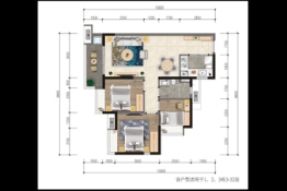 融创春风阿朵小镇3室2厅1厨1卫建面90.00㎡