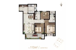 佳源国际天域3室2厅1厨2卫建面113.00㎡