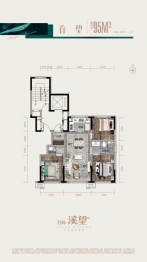 万科溪望3室2厅1厨1卫建面95.00㎡