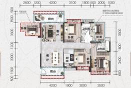 珠江·愉景翠园5室2厅1厨2卫建面131.50㎡