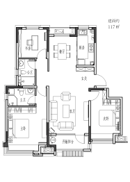 集美云锦3室2厅1厨2卫建面117.00㎡