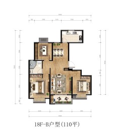 中建锦绣首府3室2厅1厨1卫建面110.00㎡