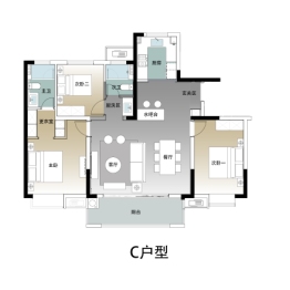 光樾华庭3室2厅1厨2卫建面125.00㎡