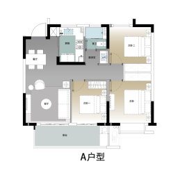 光樾华庭3室2厅1厨1卫建面90.00㎡