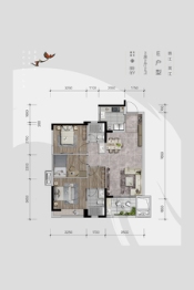 万科眉州文化村3室2厅1厨2卫建面89.00㎡