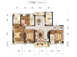 碧桂园天熹4室2厅1厨3卫建面192.00㎡