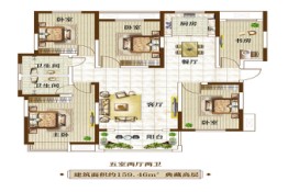 中航文峰上城5室2厅1厨2卫建面159.48㎡