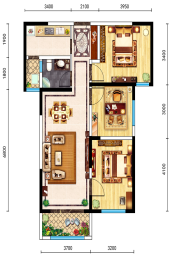 新兴天著3室2厅1厨1卫建面106.00㎡