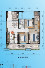 碧桂园·华新时代3室2厅1厨2卫建面109.81㎡