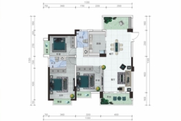 璟丰云尚3室2厅1厨2卫建面106.02㎡