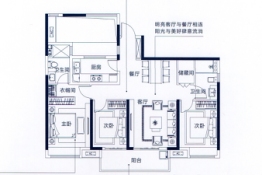 美的金科檀樾3室2厅1厨2卫建面118.00㎡