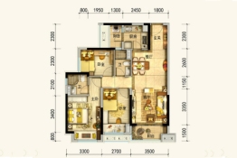 城口碧桂园·观澜府3室2厅1厨2卫建面98.00㎡