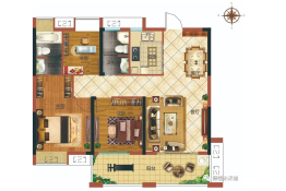 聚福·未来城3室2厅1厨2卫建面104.00㎡