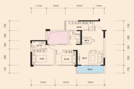 传化广场爱尚里3室2厅1厨2卫建面90.00㎡