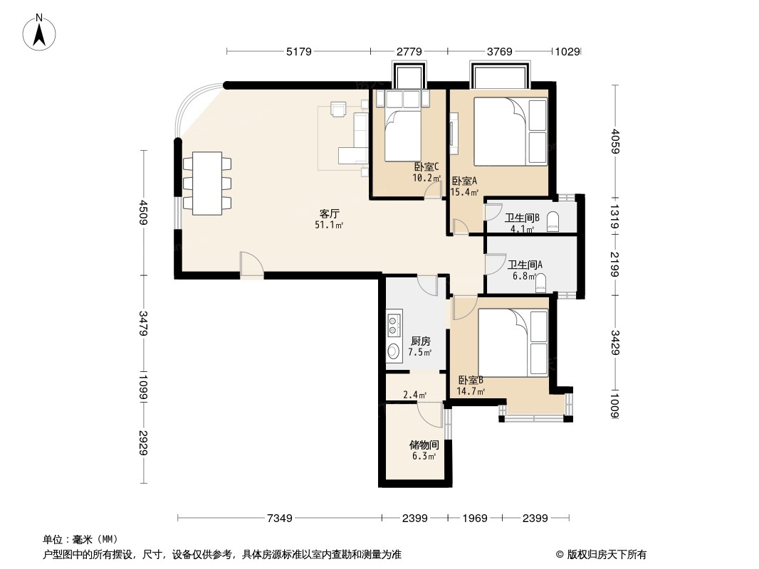 棕榈泉国际公寓户型图