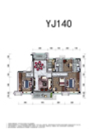 碧桂园锦熙府4室2厅1厨2卫建面144.00㎡