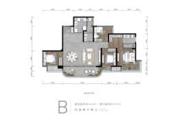 卓越皇后道4室2厅1厨2卫建面143.00㎡