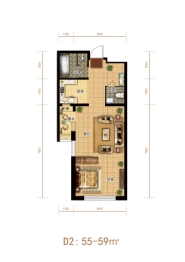 神农°温泉小镇1室1厅1厨2卫建面59.00㎡