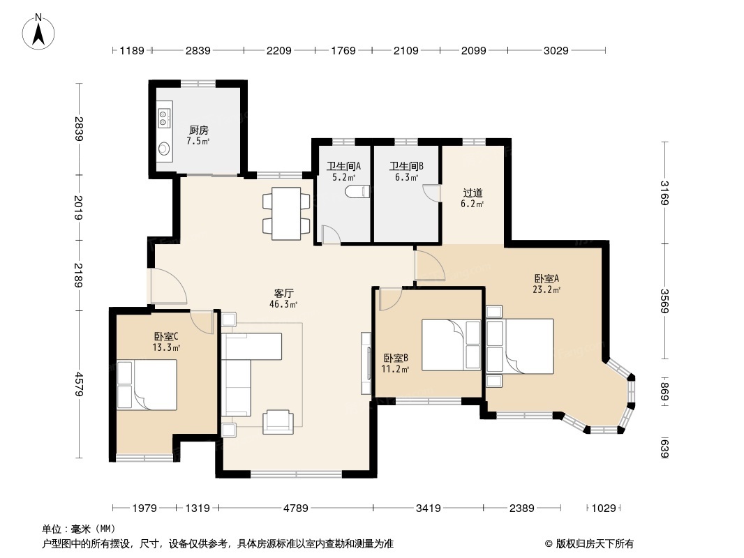 户型图2/3