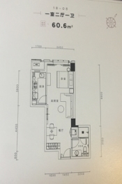 海景文苑1室2厅1厨1卫建面60.60㎡