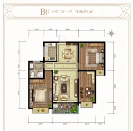 丽和苑 · 东观天下3室2厅1厨1卫建面106.93㎡