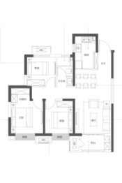 新城瑞府3室2厅1厨1卫建面105.00㎡