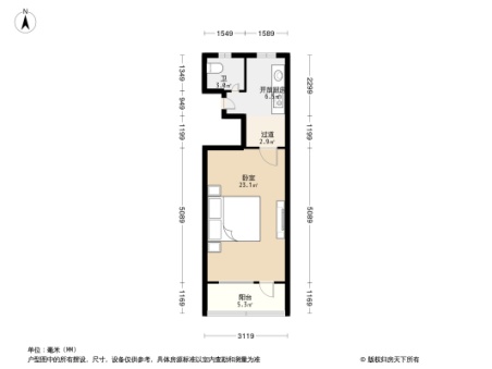 板正一室一厅 边套全明户型 厅带窗 厨卫朝北 看房随时