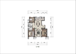 融创盛京宸院3室2厅1厨2卫建面115.00㎡