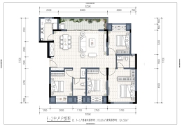 华远海蓝和光4室2厅1厨2卫建面124.50㎡