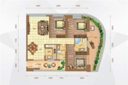 东站国际商业广场3室2厅1厨2卫建面124.94㎡