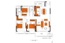 建业·橙园建筑面积约135平米三室两厅两卫