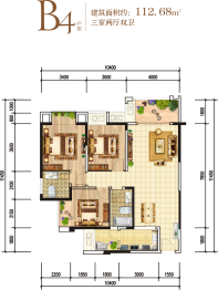 金泰·观澜湾3室2厅1厨2卫建面112.68㎡