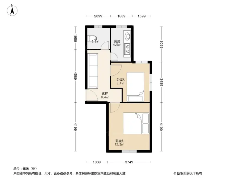 白云小区 两室一厅一卫 老装修 一表生 位置好 房东诚心出售