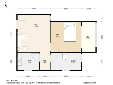 首付10万 未来路 标准一室一厅50平