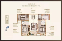 平舆建业城3室2厅1厨2卫建面115.00㎡