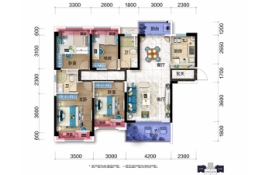 碧桂园·新城·华府4室2厅1厨2卫建面129.00㎡