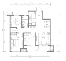 融创·澜山壹號3室2厅1厨1卫建面110.00㎡