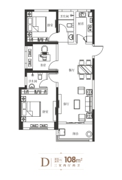 国建四方广场3室2厅1厨2卫建面108.00㎡