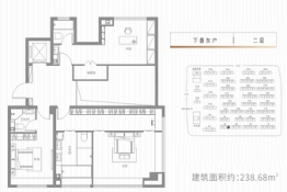 建业新筑4室2厅1厨5卫建面238.68㎡