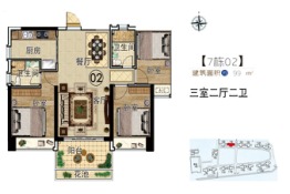 南岸·壹号银海3室2厅1厨2卫建面99.00㎡