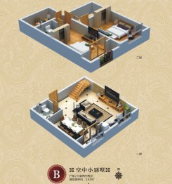 龙舜·中央广场3室2厅1厨2卫建面133.00㎡