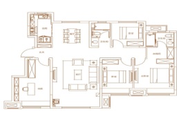 悦隽时代4室2厅1厨2卫建面143.00㎡