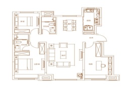 悦隽时代3室2厅1厨2卫建面125.00㎡