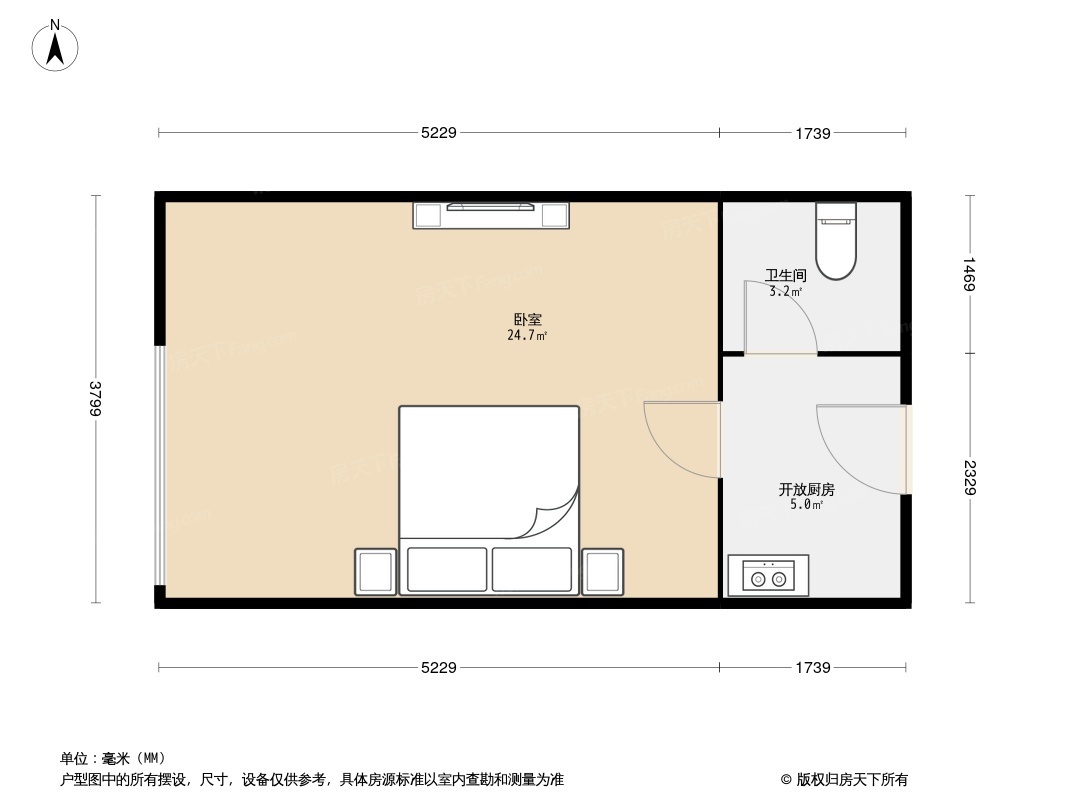 信旺华府骏苑1居室户型图