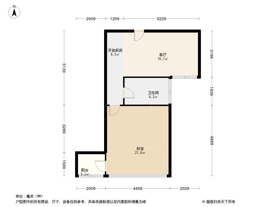 信旺华府骏苑1居室户型图