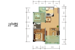 桐梓·兴茂国际旅游度假区2室2厅1厨1卫建面48.96㎡